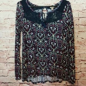 Cape Juby Aeropostale XS floral long sleeve tunic